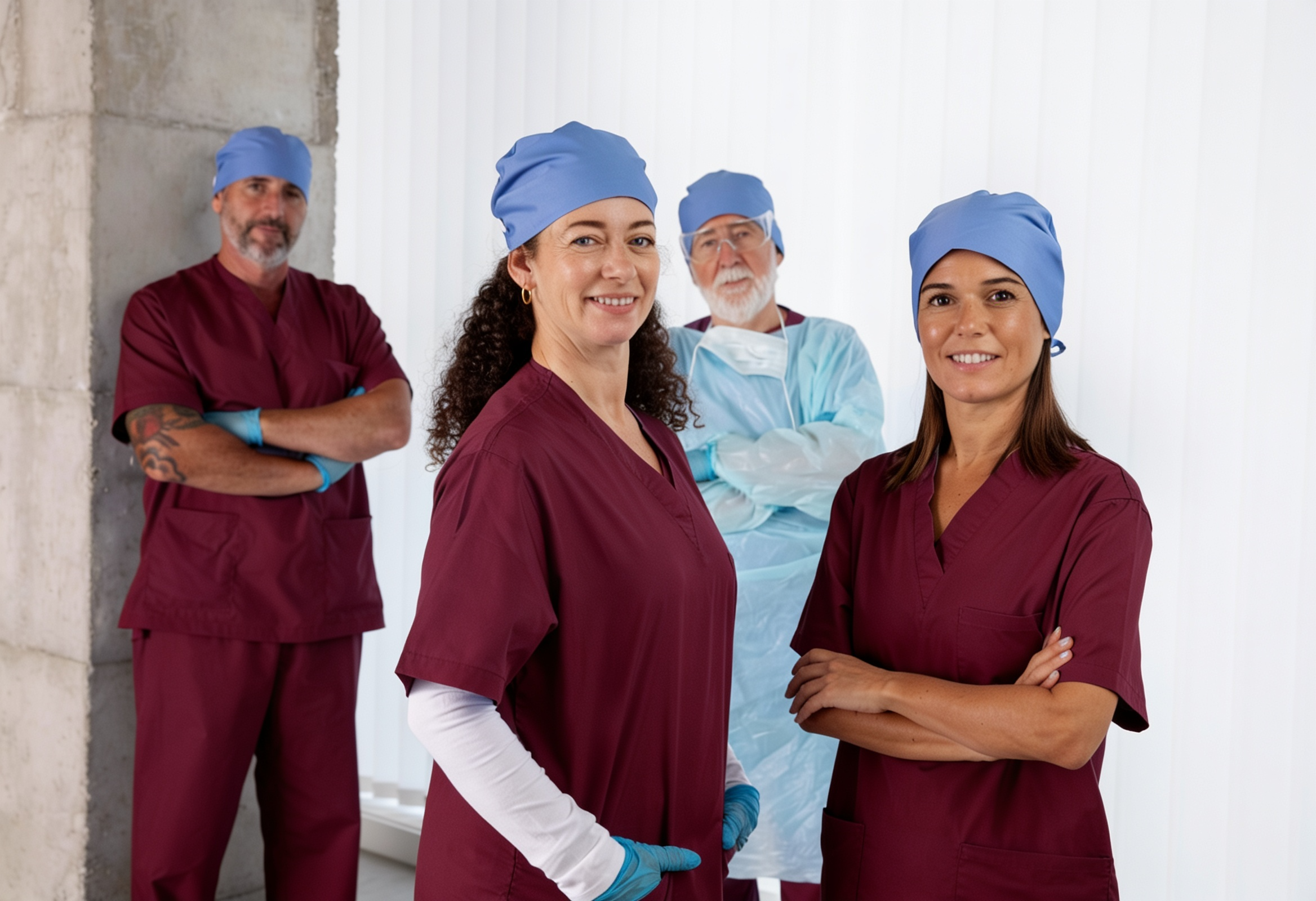 Nursing Staff posed inside the hospital